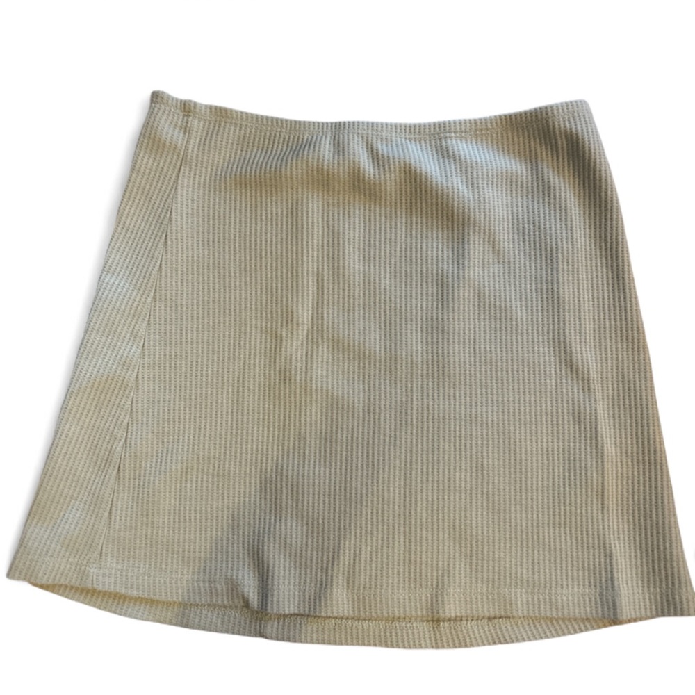 Princess Polly Green Ribbed Mini Skirt